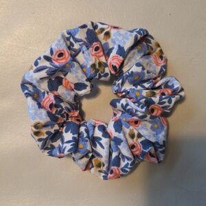 3/$21 Rifle Paper Co. Blue and Pink Floral Scrunchie